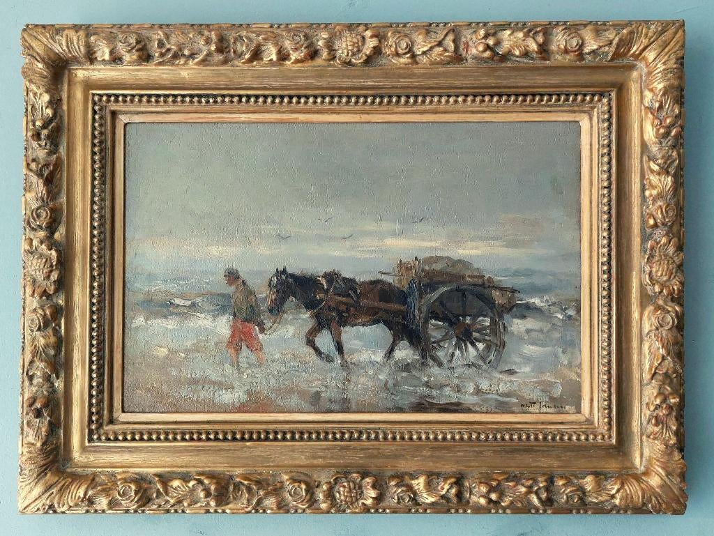 W.G.F.Jansen '' schelpenvisser bij Katwijk'', Ophalen of Verzenden