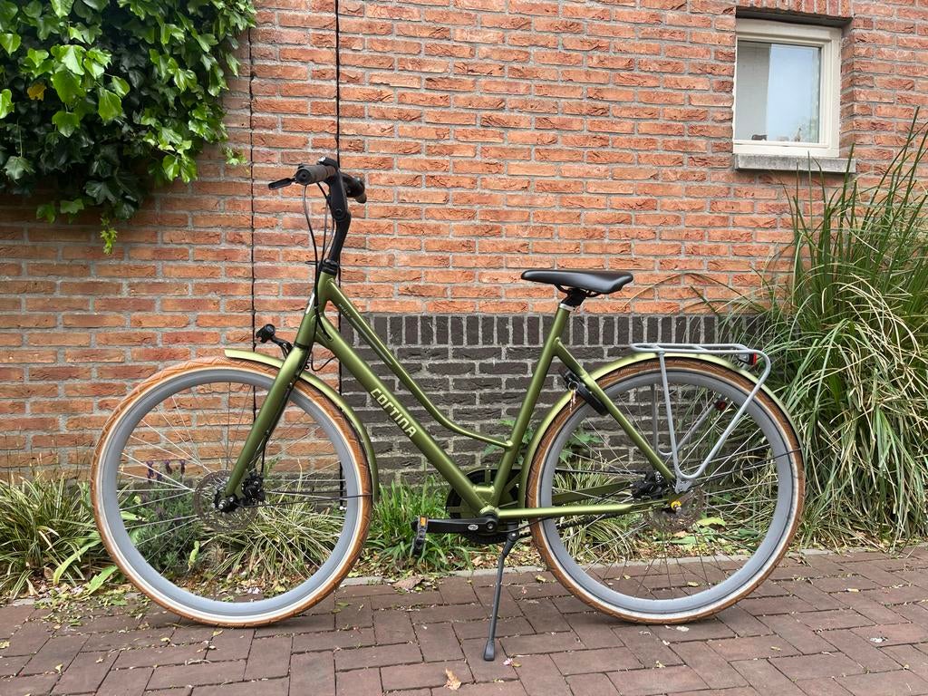 Cortina Mozzo Fiets | Unieke Groene Kleur | Goede staat, 53 tot 56 cm, Versnellingen, Zo goed als nieuw, Schijfrem