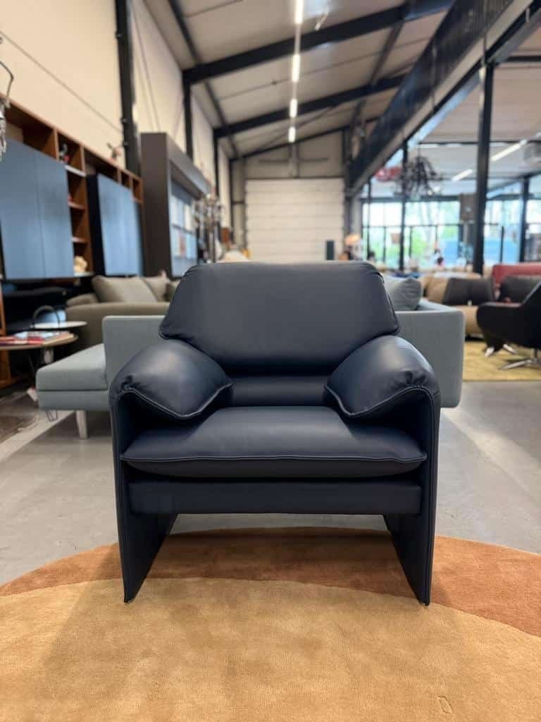 Nieuw Leolux Bora Beta Fauteuil Blauw leer Design stoel