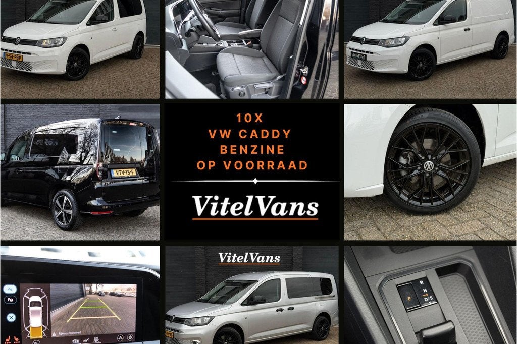 Volkswagen Caddy Cargo 1.5 TSI | PDC A | AIRCO | DAB | BLUET, Auto's, Bestelauto's, Voorwielaandrijving, Zwart, 4 cilinders, Met garantie (alle)