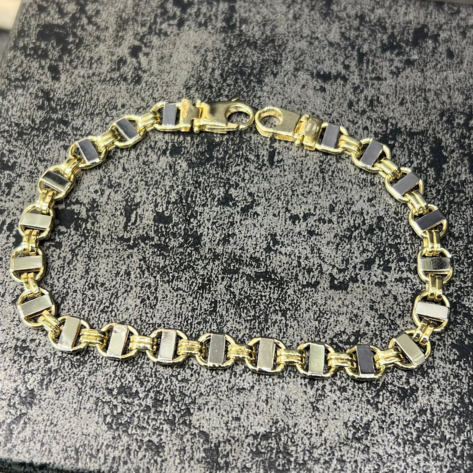 14k gouden armband kingsley schakel, Ophalen of Verzenden, Nieuw, Goud