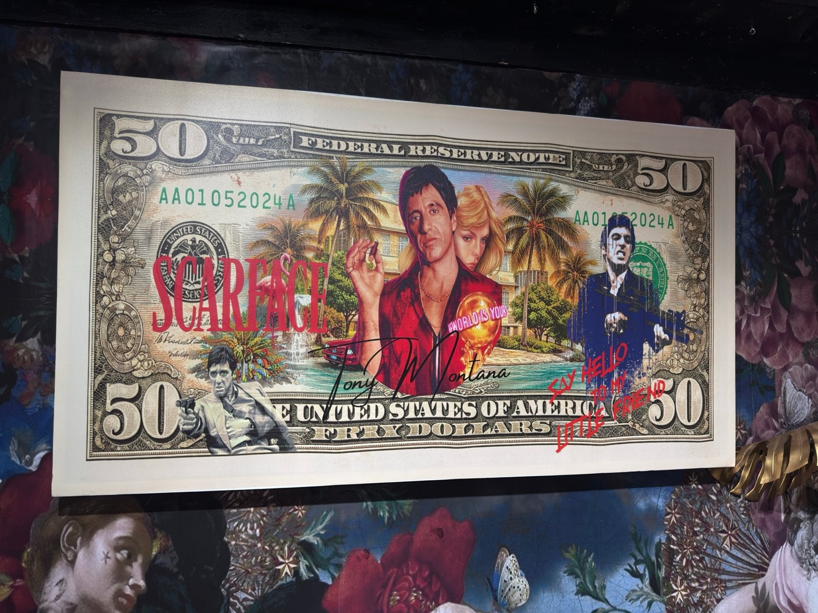 Tony Montana Scarface Canvas - Dollarbiljet Design, Ophalen