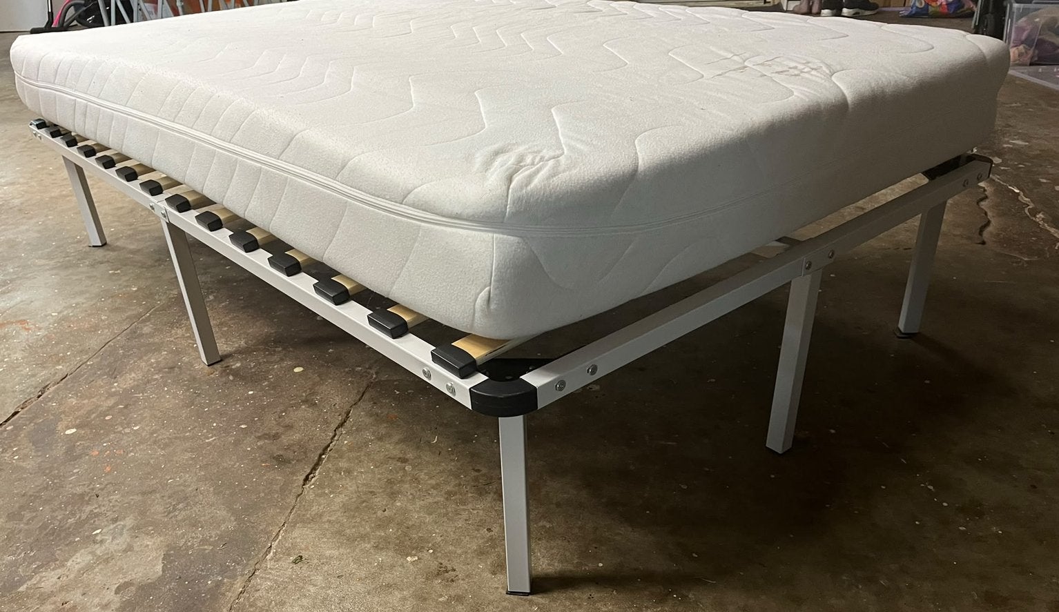 Bed 120x200 twijfelaar incl matras, Wit, Ophalen of Verzenden, Zo goed als nieuw, Twijfelaar