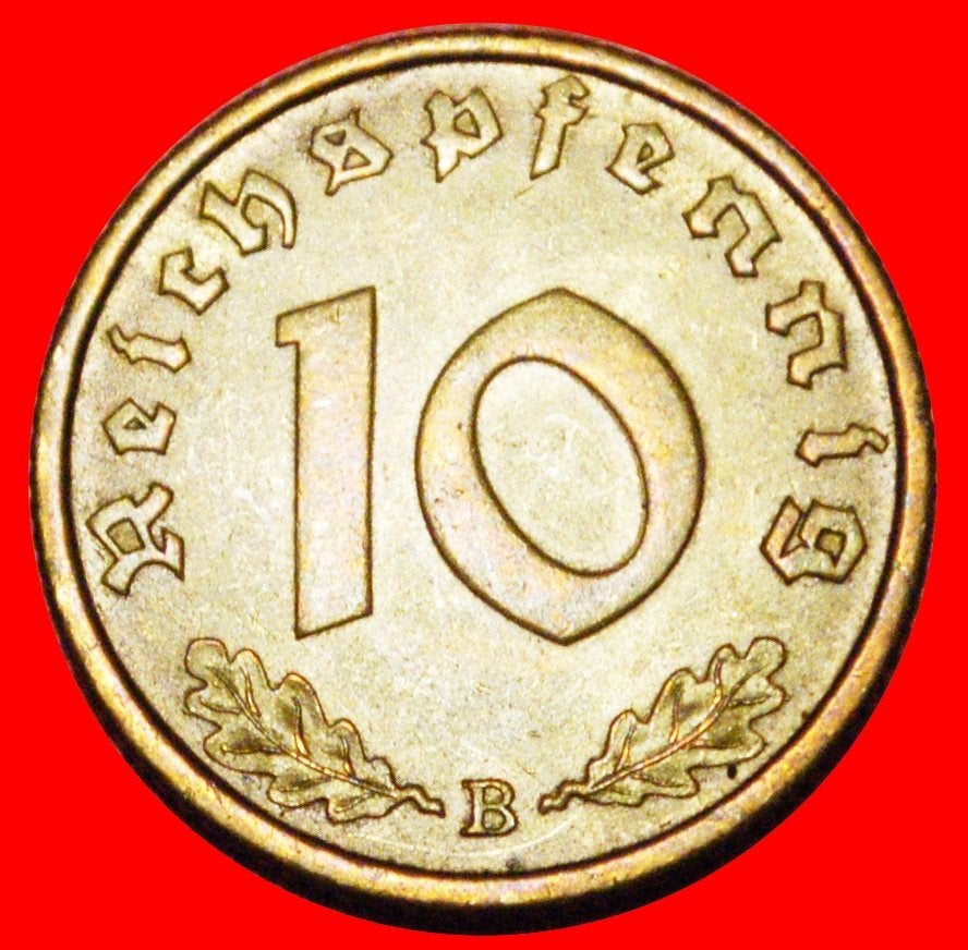 ⰊSWASTIKA (1936-1939): GERMANY AUSTRIA 10 PFENNIGS 1938B UNC, Postzegels en Munten, Ophalen of Verzenden, Duitsland, Losse munt
