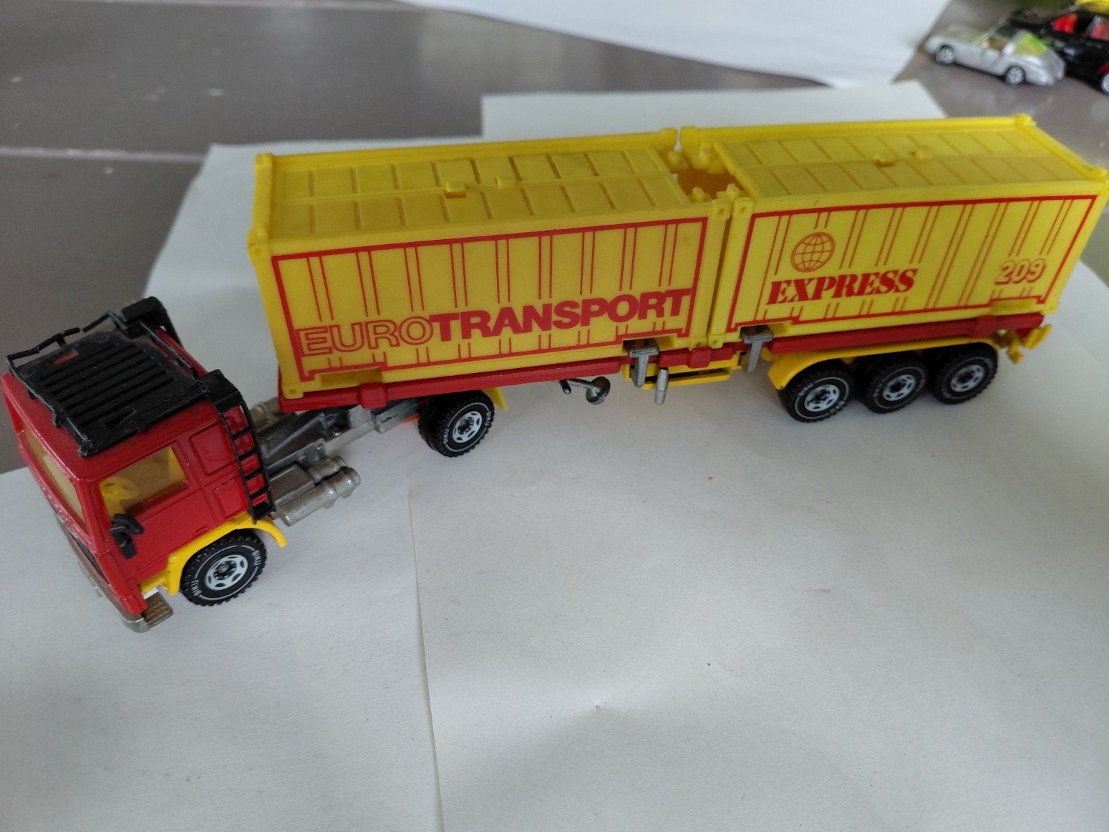 Vintage Matchbox Volvo Eurotransport vrachtwagen, Ophalen of Verzenden, Gebruikt