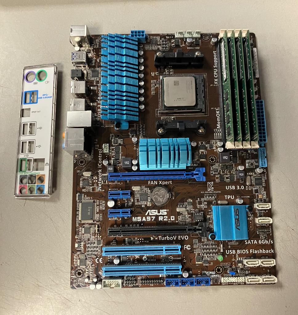 Asus M5A97 R2.0 + FX8350 + 16GB, Gebruikt, Verzenden, DDR3, Socket AM3