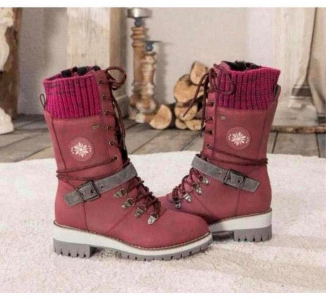 Ultra-warme Winter Laarzen laarsjes Dames Rood maat 41 nieuw, Hoge laarzen, Nieuw, Ophalen of Verzenden, H