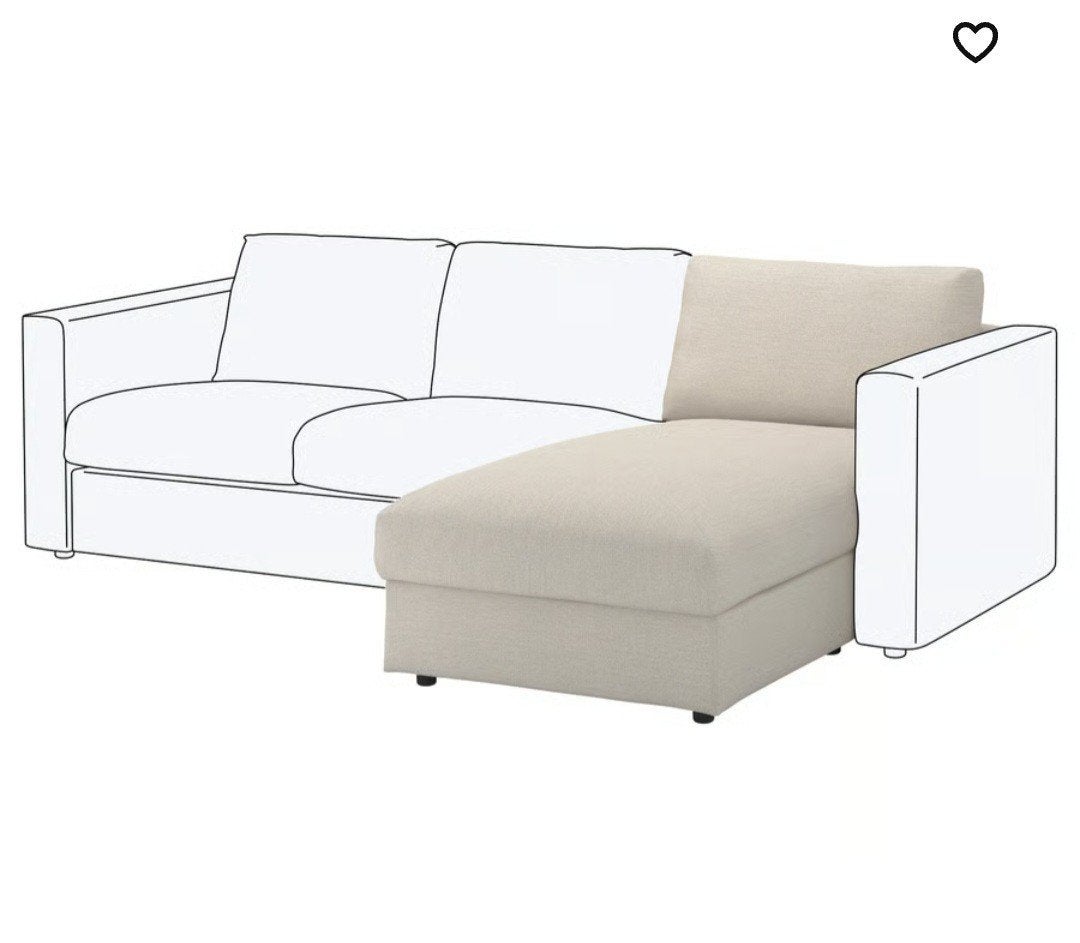 Ikea Vimle chaise longue, Hallard beige, z.g.a.n., Ophalen, Eenpersoons, Zo goed als nieuw, Minder dan 150 cm