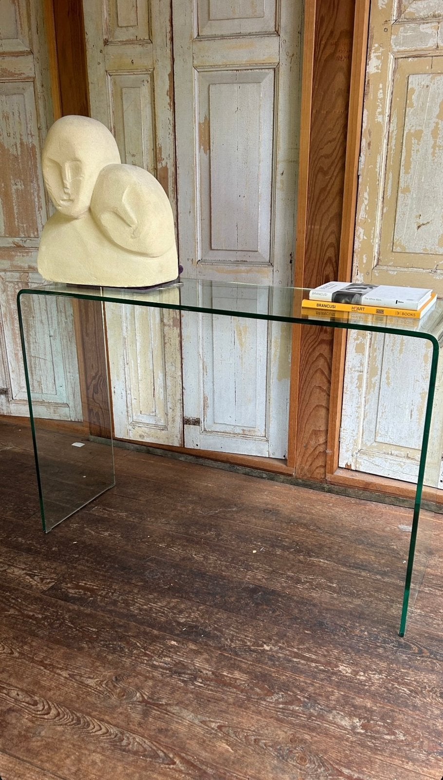 Fiam geïnspireerde glazen tafel, Ophalen, 75 cm of meer, Rechthoekig, Glas