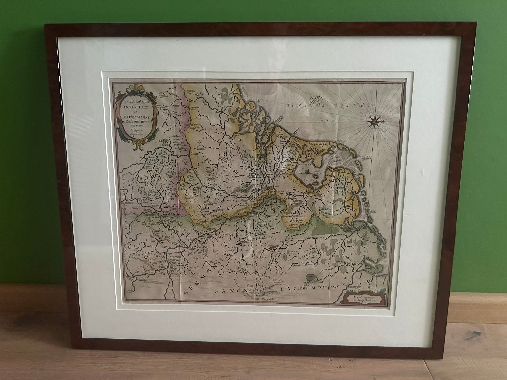 Originele kopergravure , gedateerd circa 1650., Antiek en Kunst, Kunst | Etsen en Gravures, Ophalen, 67 cm, Cartografie, 1600 - 1699