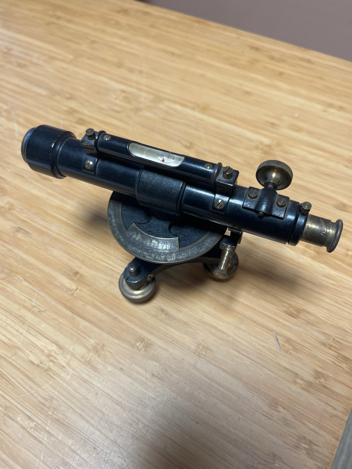 Antieke Waterpas Theodoliet - Zeldzaam Meetinstrument, Ophalen of Verzenden