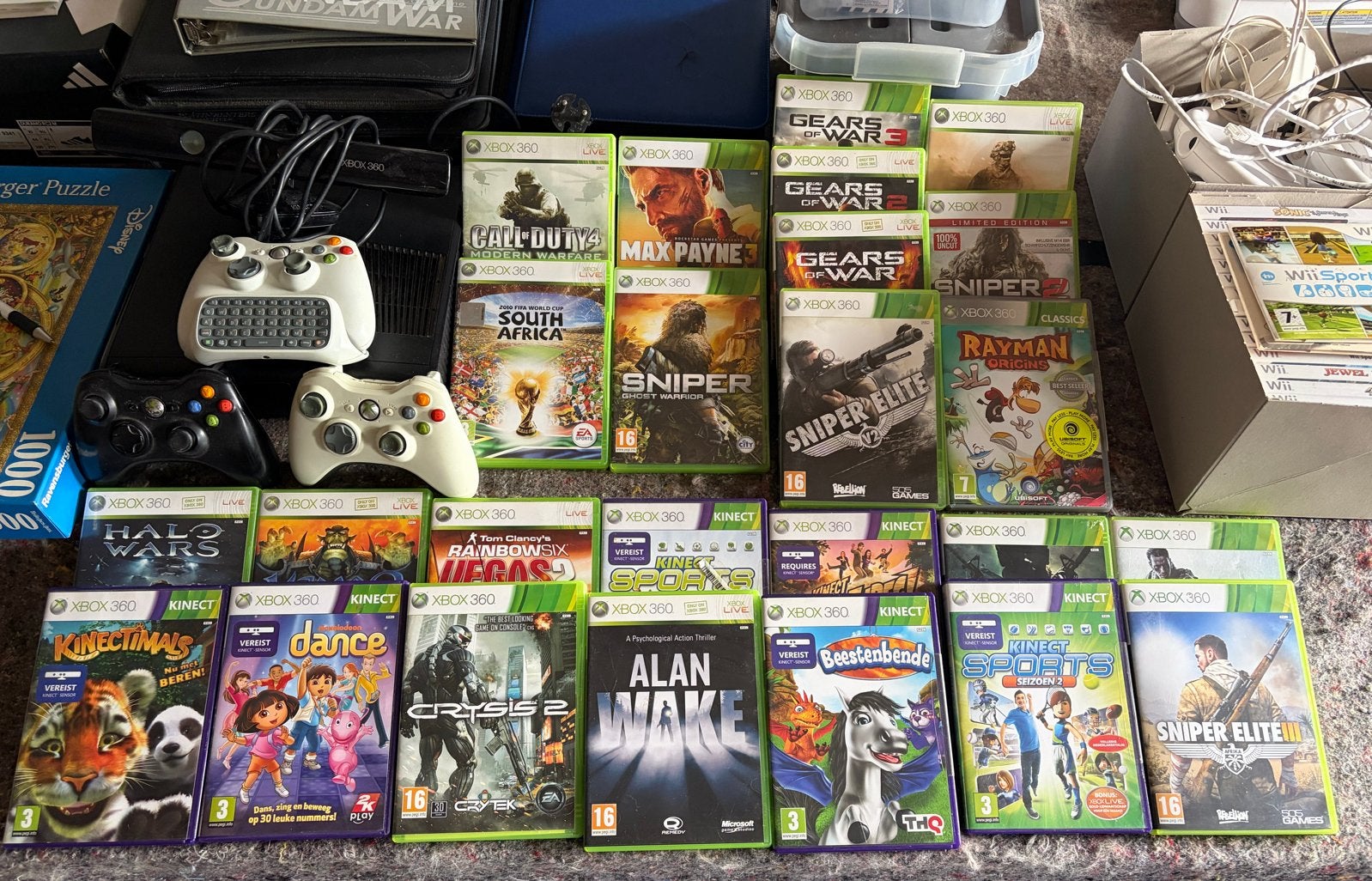 Xbox 360 pakket met Kinect en 25 spellen, Ophalen of Verzenden, Gebruikt