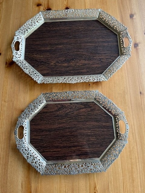 Dienblad, Ophalen of Verzenden, Zo goed als nieuw, Rond, Hout