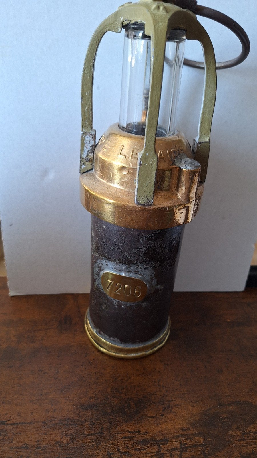 Antieke mijnlamp Leclanché, nummer 7206, Ophalen of Verzenden