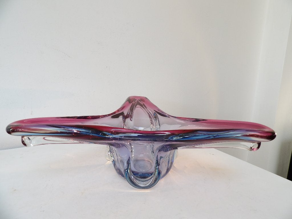 Murano Sixties Schaal, paars/blauw, Ophalen of Verzenden
