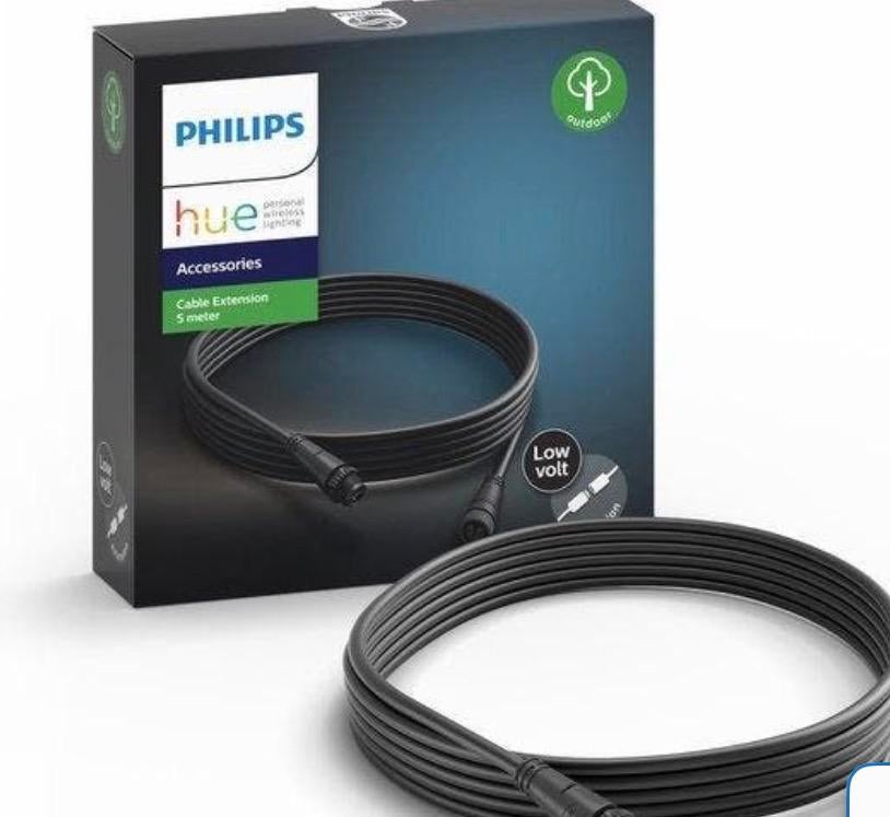 2 stuks Philips Hue outdoor verlengkabel van 5 meter, Tuin en Terras, Buitenverlichting, Overige materialen, Minder dan 50 watt