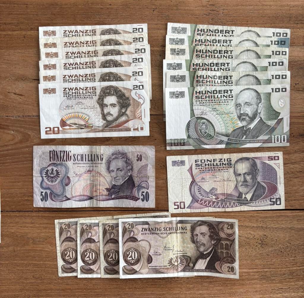 Bankbiljetten Oostenrijk, Postzegels en Munten, Bankbiljetten | Europa | Niet-Eurobiljetten, Ophalen of Verzenden, Oostenrijk
