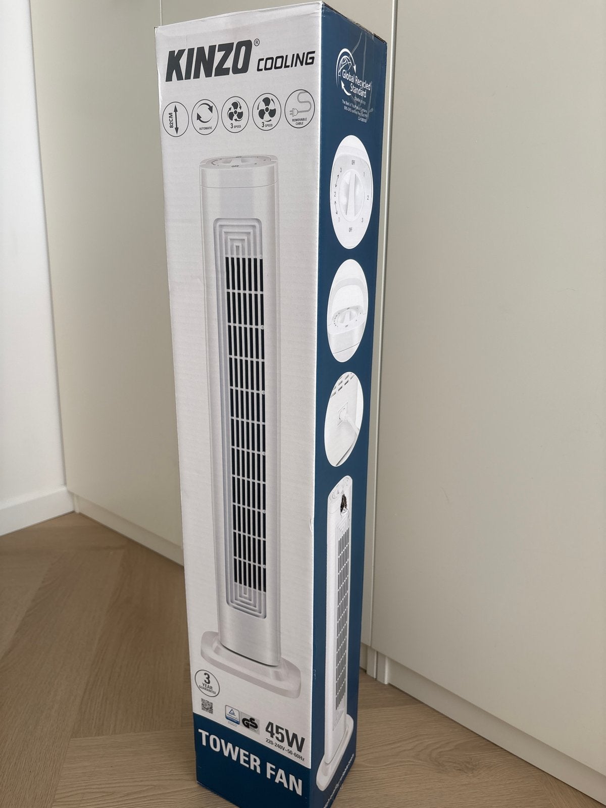 Nieuwe Kinzo Cooling Torenventilator 45W - 88cm, Witgoed en Apparatuur, Ventilatoren, Ophalen, Nieuw, Torenventilator
