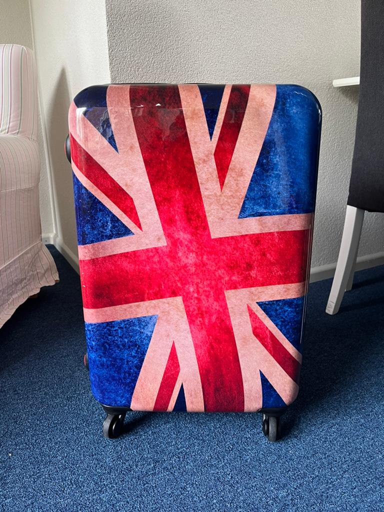 SuitSuit reiskoffer Union Jack - zie omschrijving, Sieraden, Tassen en Uiterlijk, Koffers, Gebruikt, Hard kunststof, 35 tot 45 cm