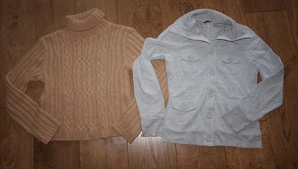 Bruine Kabeltrui en Grijs Vest (S), Kleding | Dames, Truien en Vesten, Ophalen of Verzenden, Maat 36 (S), Grijs, Gedragen