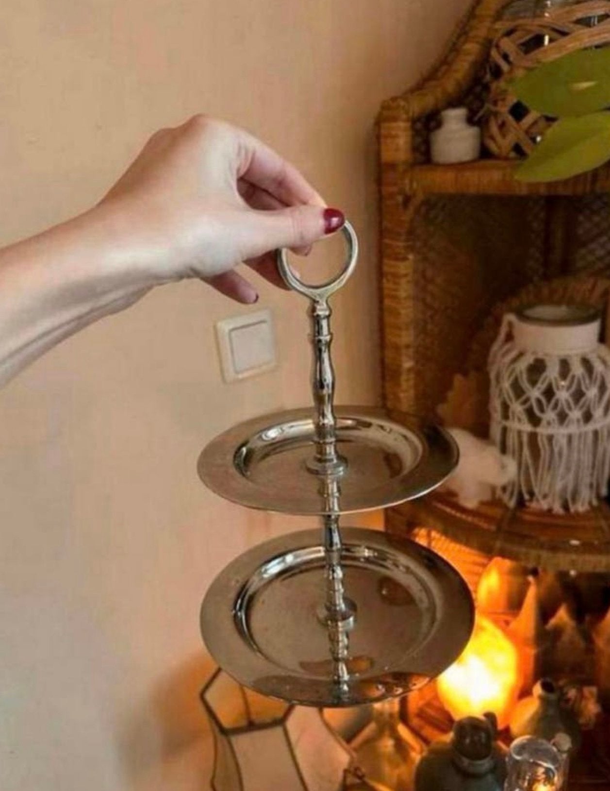 Rivièra Maison ronde etagère – zilverkleurig, medium formaat, Ophalen of Verzenden, Zo goed als nieuw