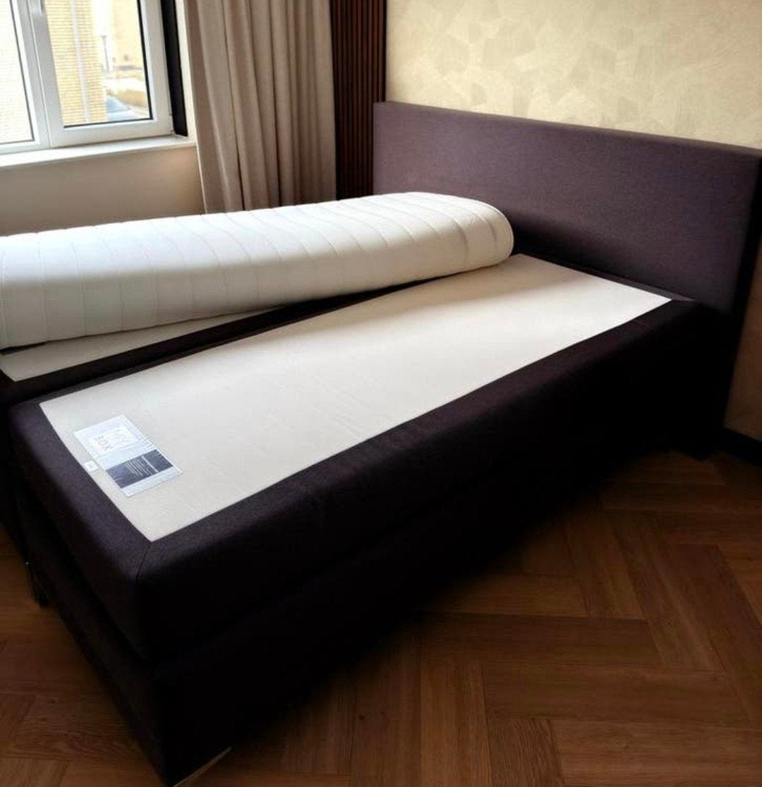 Bezorging is mogelijk 160x200 inzgs complete boxspring bed, Huis en Inrichting, Tweepersoons, Ophalen of Verzenden, Zo goed als nieuw
