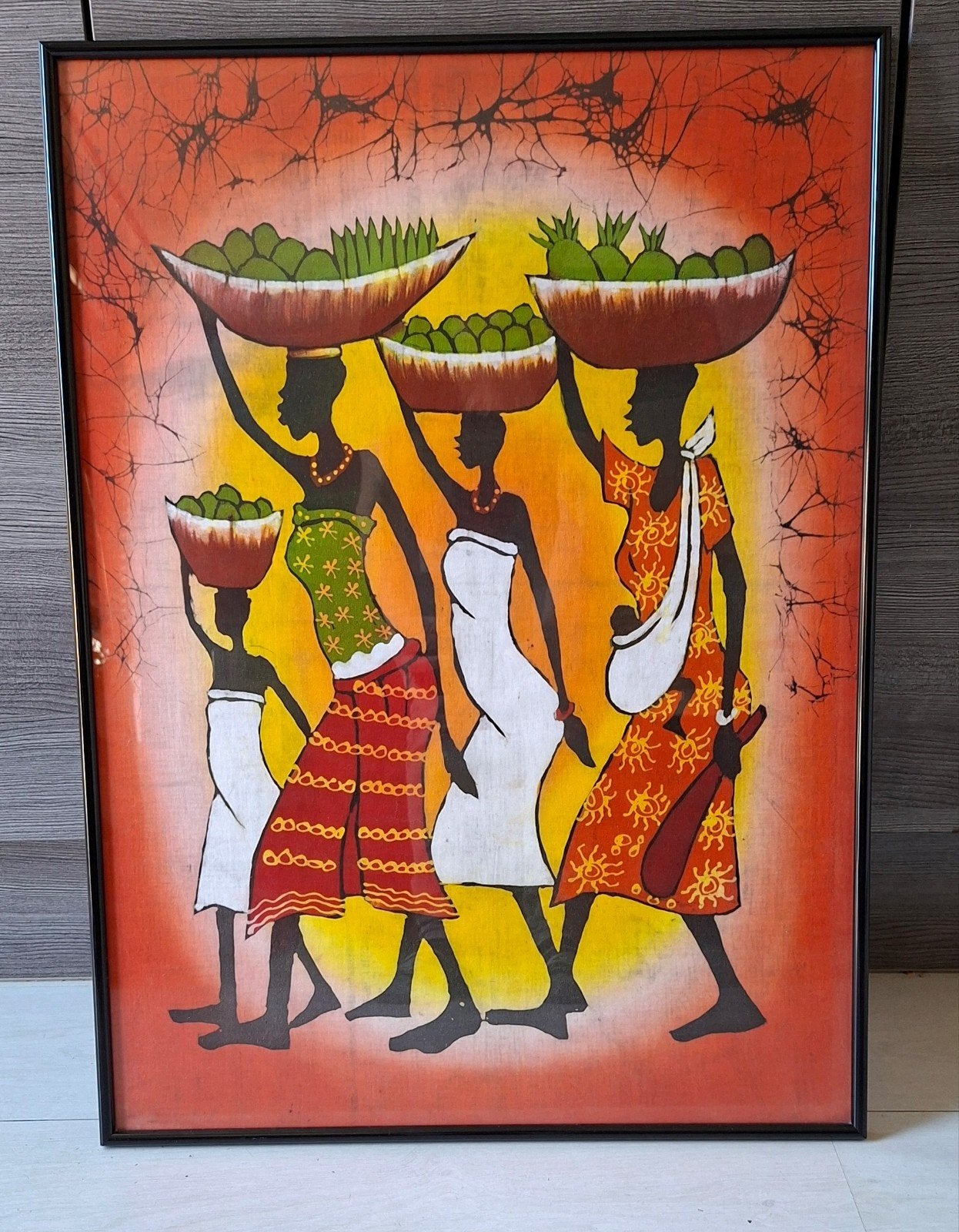 Handgeschilderd Batik schilderij, Antiek en Kunst, Ophalen