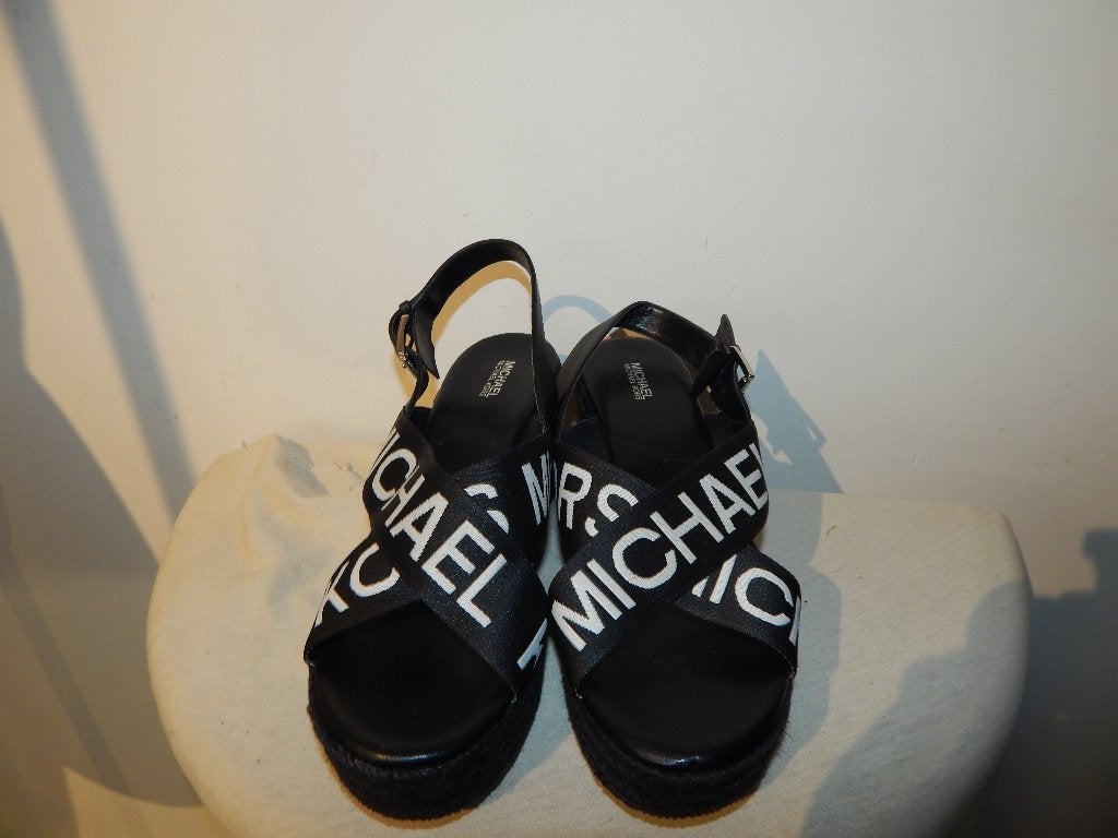 Michael Kors sandalen merk banden sleehak nieuw mt 9/40, Michael Kors, Verzenden, Zwart, Nieuw