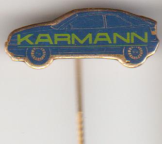Karmann emaille-goudkl. auto speld. vintage, Verzenden, Zo goed als nieuw, Transport