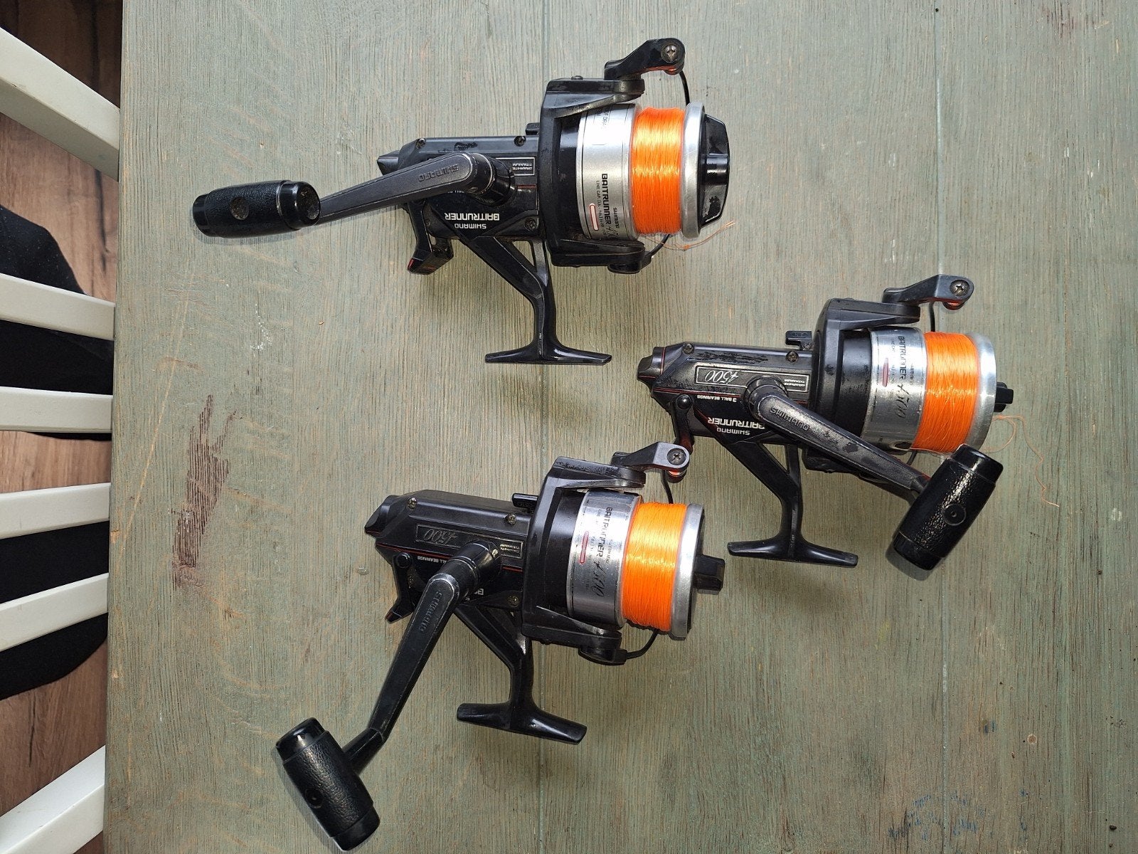 Shimano Baitrunner 4500 Molens - Set van 3, Ophalen, Gebruikt, Molen