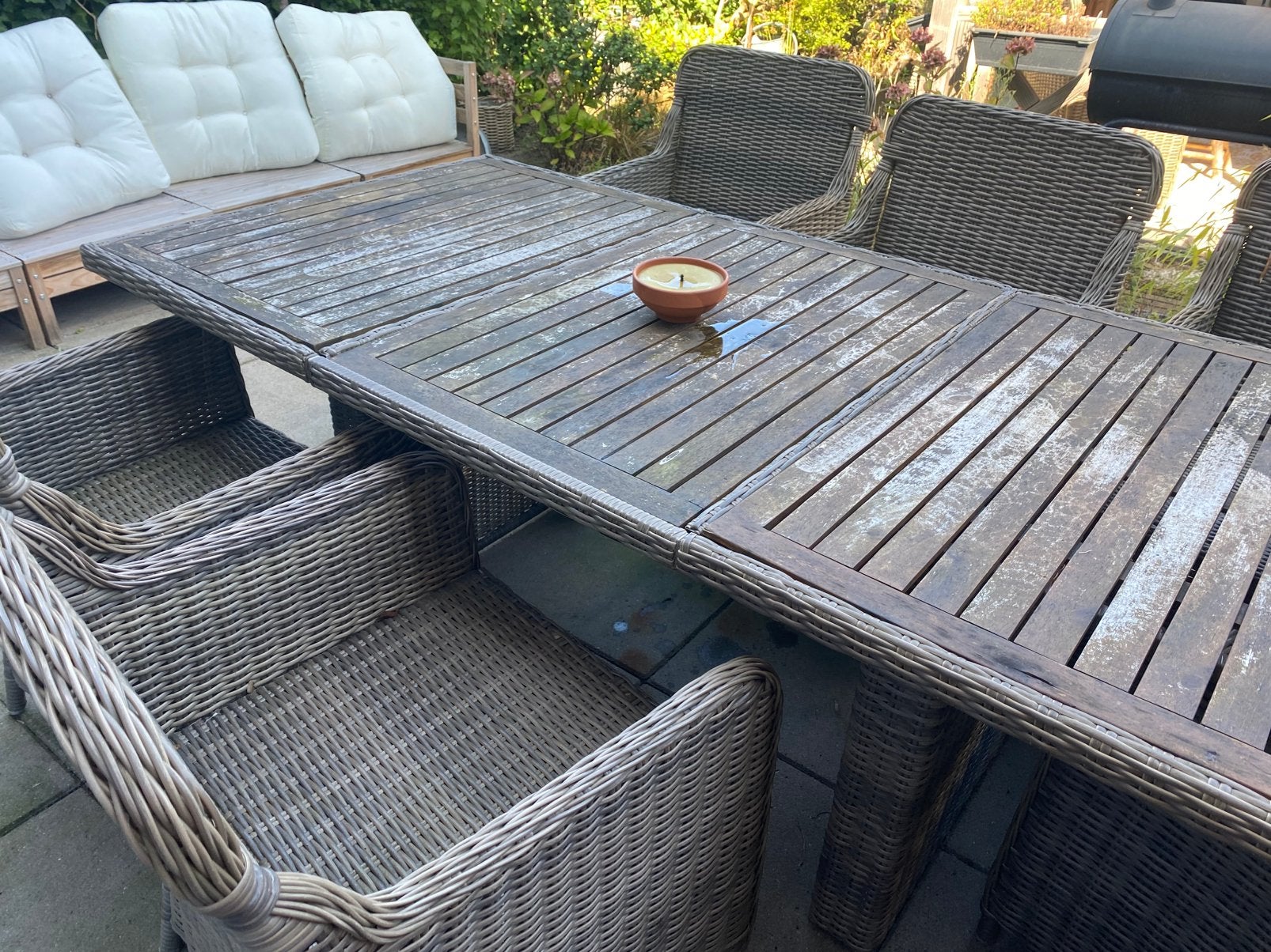 Mooie gebruikte tuinset 8 stoelen, Tuin en Terras, Ophalen, Kunststof, Gebruikt, Eettafel