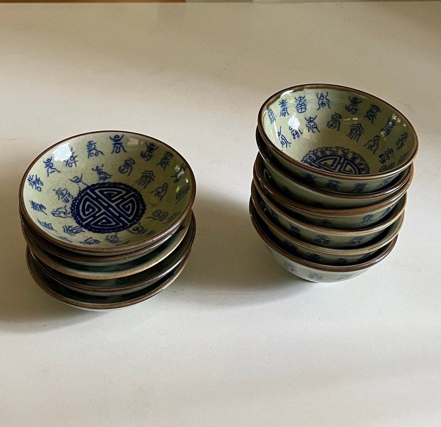 Chinese celadon schaaltjes, Ophalen of Verzenden, Aardewerk, Overige stijlen, Kom(men)