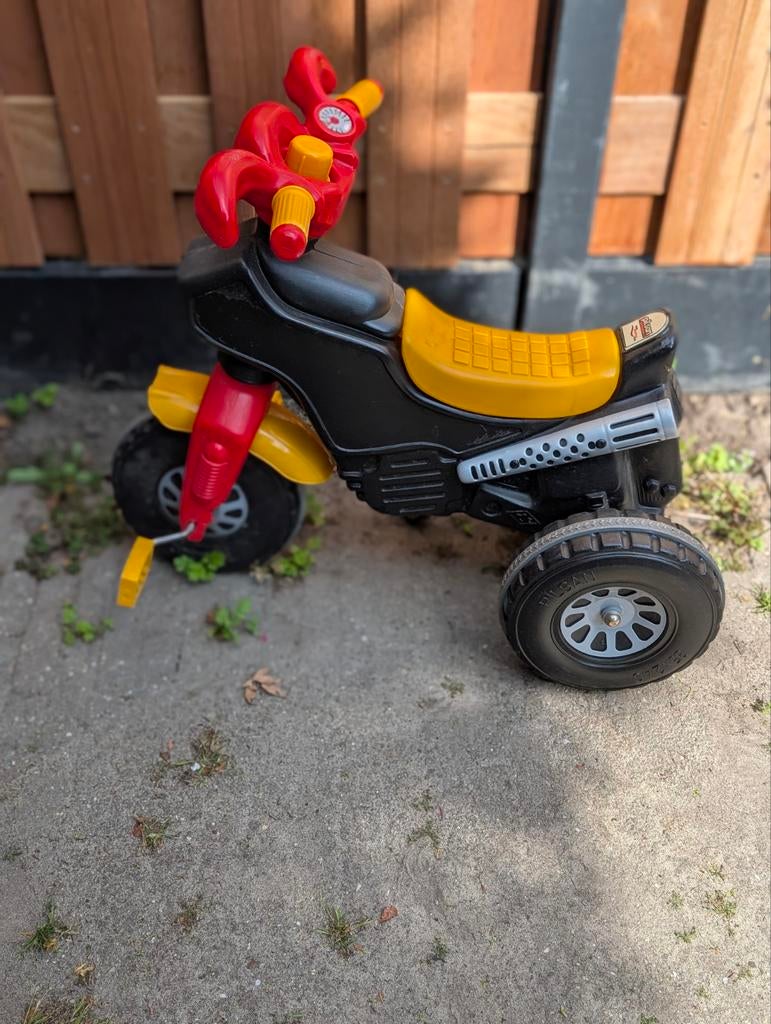 Kinder driewieler motorfiets, zwart/geel/rood, Ophalen, Gebruikt
