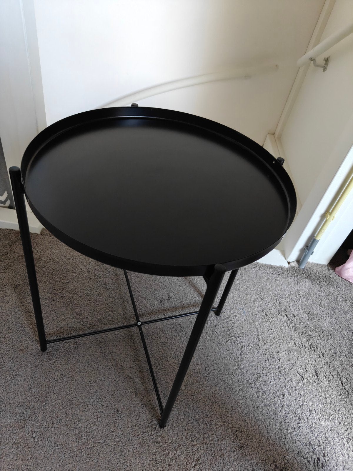 bijzettafel gladom ikea zwart metaal, Minder dan 55 cm, Metaal of Aluminium, Rond, Ophalen
