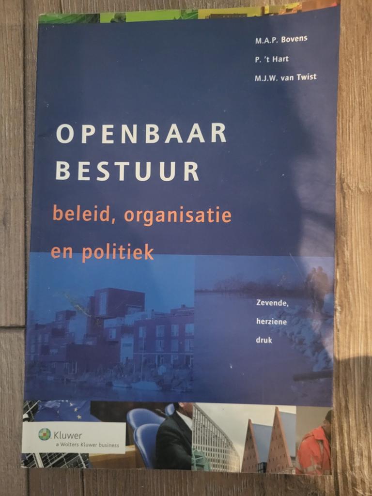 Openbaar Bestuur: Beleid, Organisatie en Politiek, Ophalen of Verzenden, Zo goed als nieuw, M.A.P. Bovens, P. 't Hart, M.J.W. van Twist