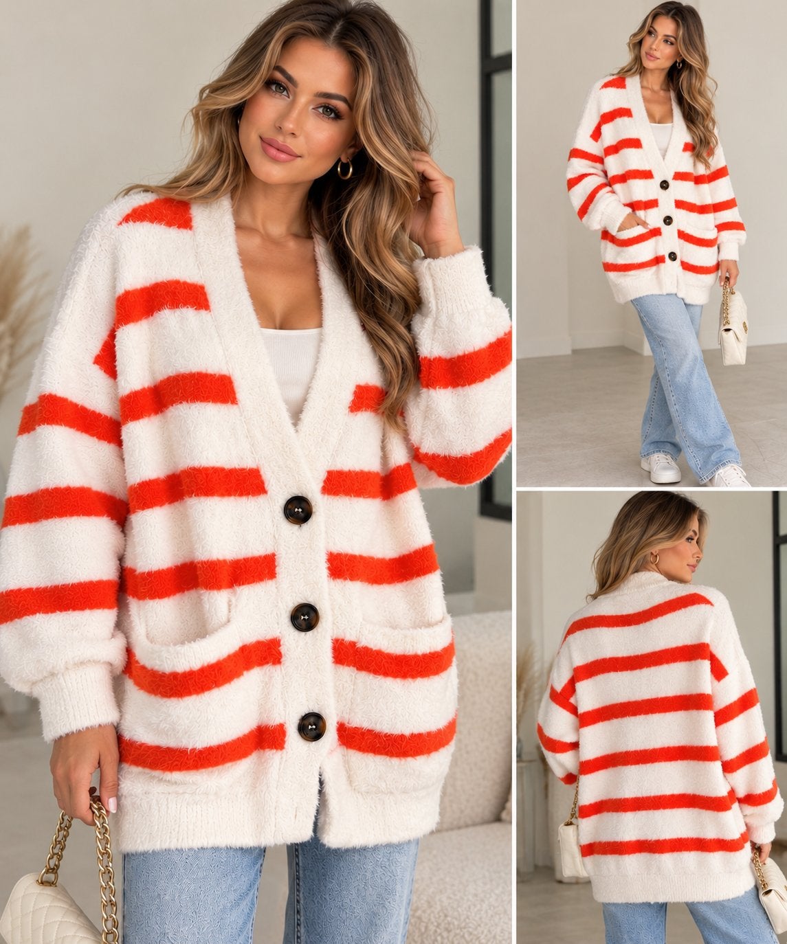 Essentiel Antwerp fluffy cardigan – maat 36, Ophalen of Verzenden, Zo goed als nieuw, Maat 36 (S), Oranje