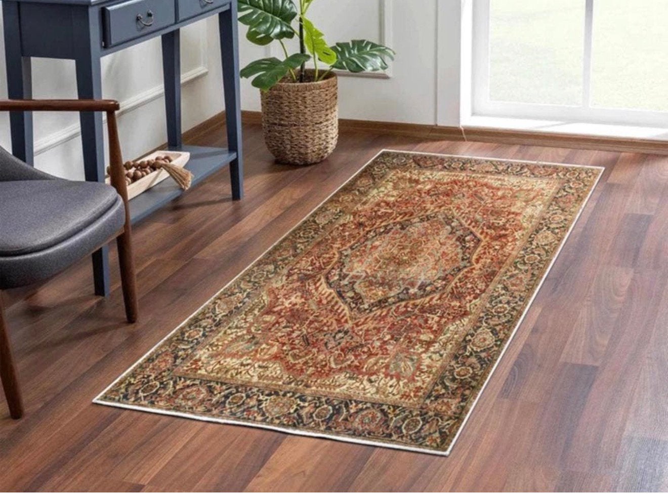 Turks tapijt Vintage Majestic vloerkleed vloer-kleed 60x110, 100 tot 150 cm, L, Nieuw, Geel