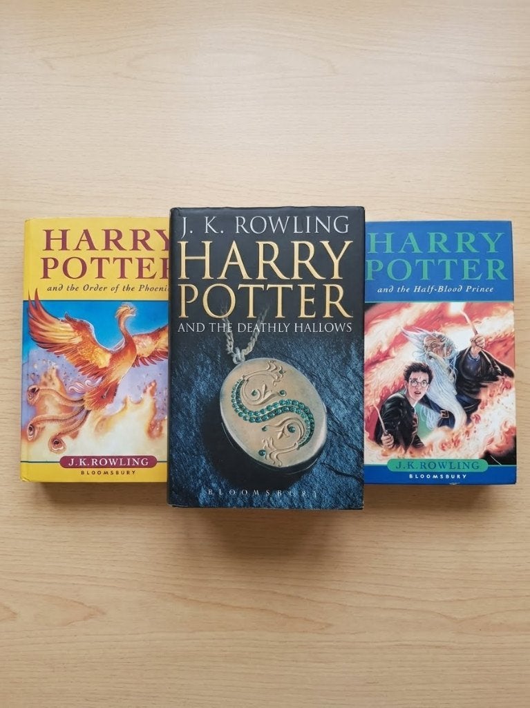 set 3 stuks Engelse Harry Potter Boeken (Delen 5, 6 en 7), Verzamelen, Ophalen of Verzenden, Gebruikt, Boek of Poster