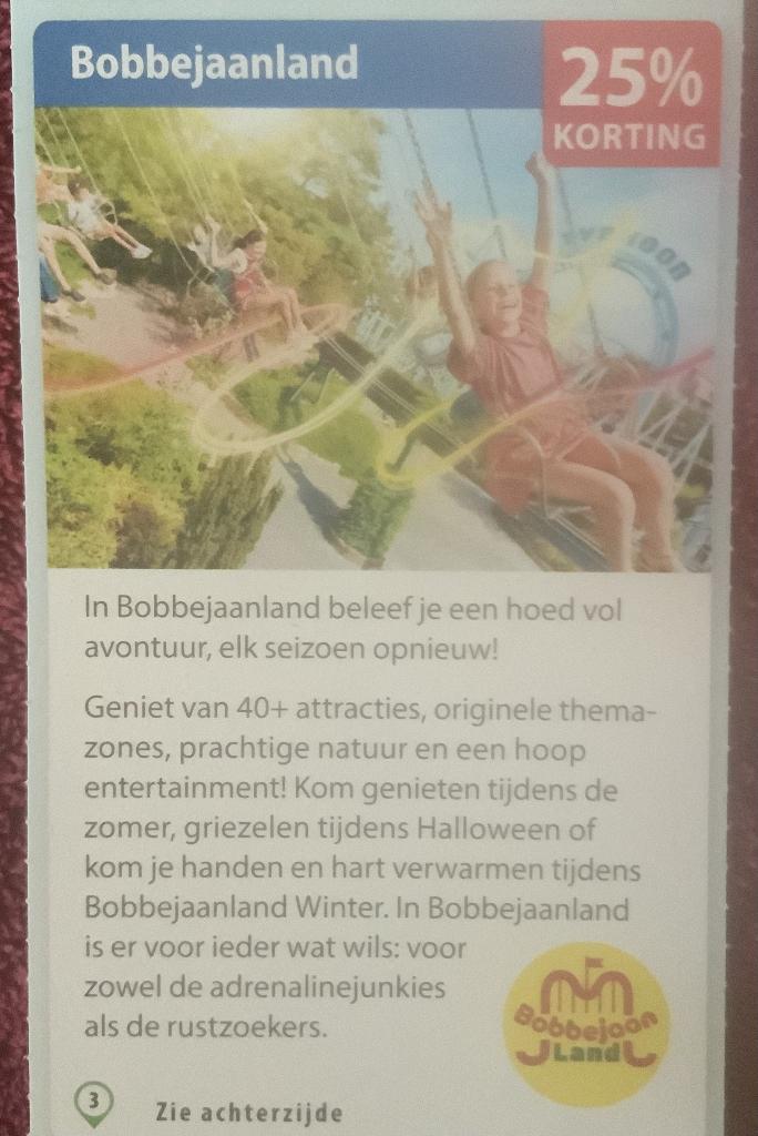 Bobbejaanland Attractiepark in Lichtaart België Voordeelbon, Drie personen of meer, Kortingskaart
