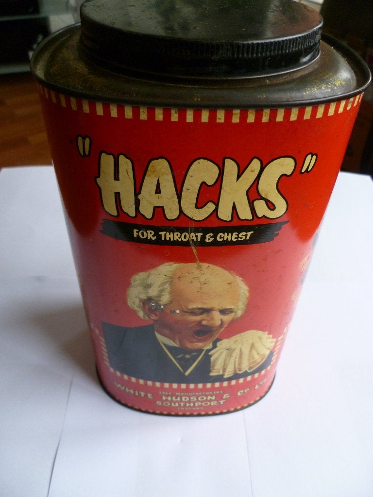 BLIKKEN VOORAAD BLIK "HACKS KEEL SNOEPJES"JAREN 60/70, Ophalen of Verzenden, Gebruikt, Verpakking