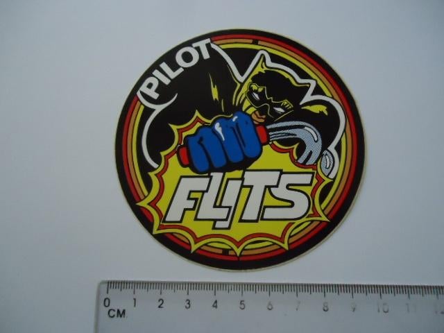 STICKER oud PILOT Flits batman logo retro fiets, Verzenden, Zo goed als nieuw, Bedrijf of Vereniging
