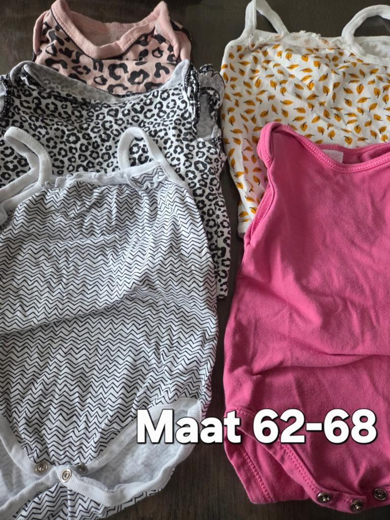 Baby rompertjes maat 62-68, diverse prints, Kinderen en Baby's, Babykleding | Maat 62, Nacht- of Onderkleding, Gebruikt, Meisje