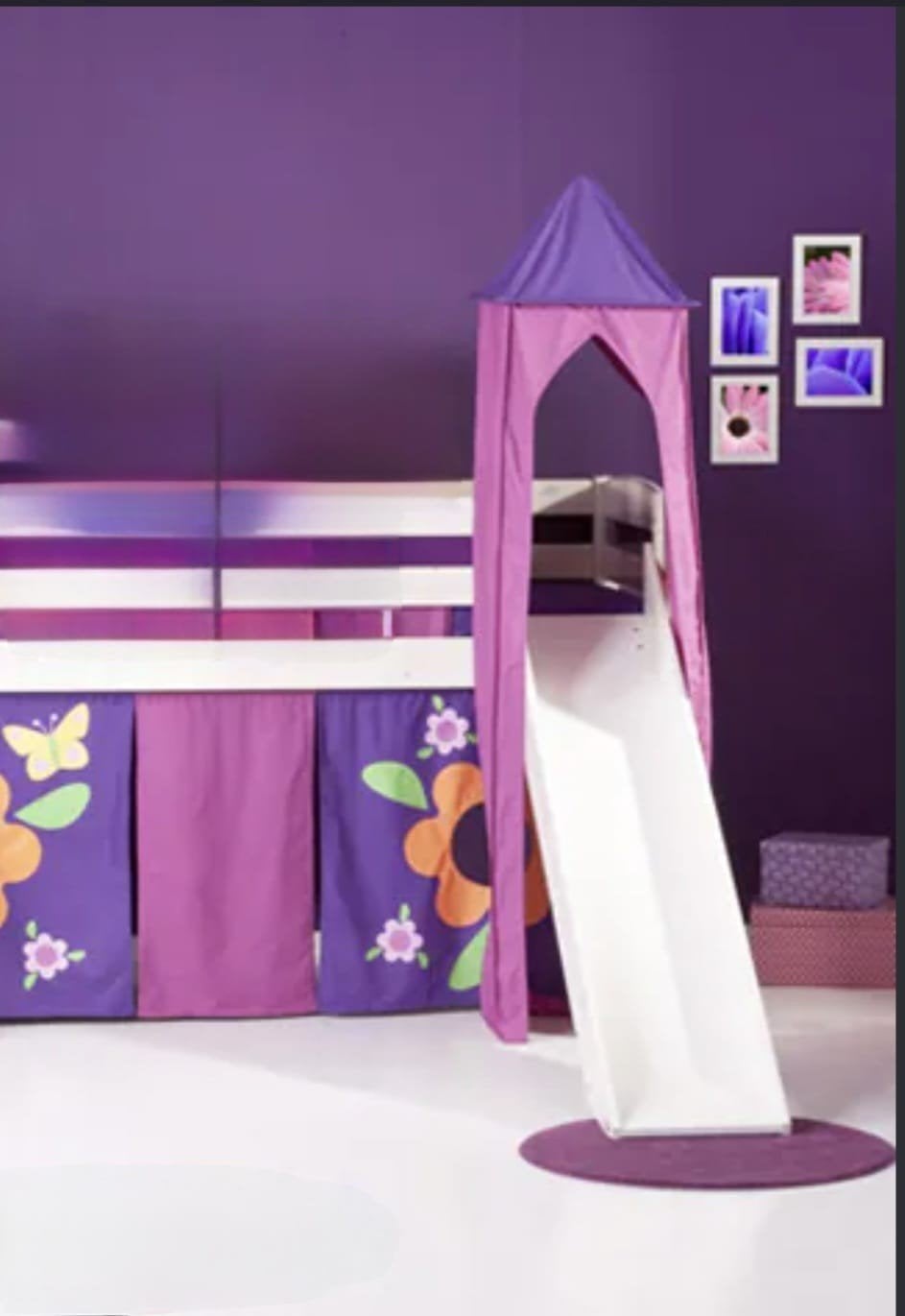 Thuka halfhoogslaper met glijbaan, speeltent en toren, Huis en Inrichting, Ophalen, Gebruikt, 90 cm, Eenpersoons