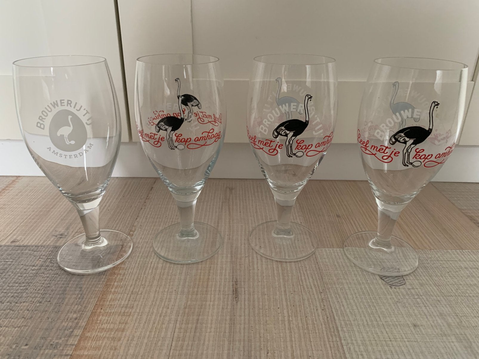 4x Brouwerij ‘t ij bierglazen, Ophalen of Verzenden, Zo goed als nieuw, Glas of Glazen, Overige merken