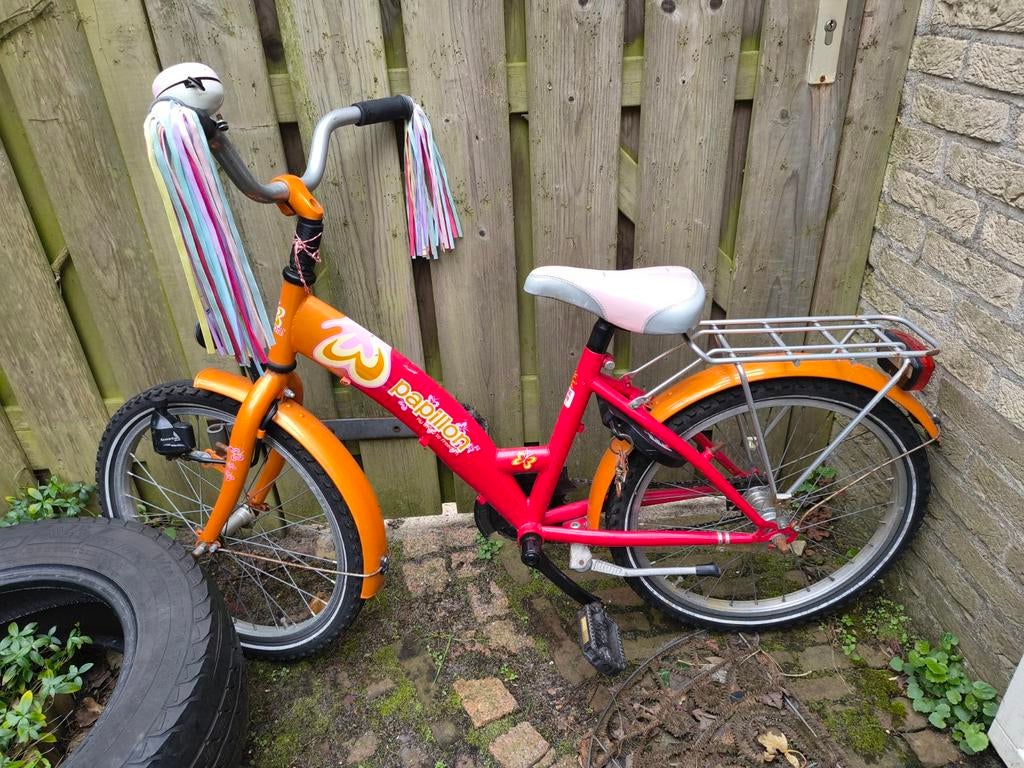 Papillon kinderfiets rood/oranje, Ophalen of Verzenden, Gebruikt, Minder dan 16 inch