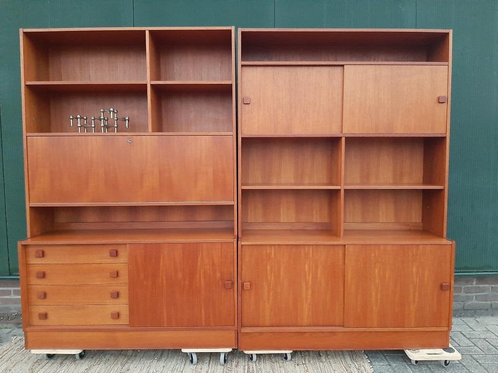 Deense Mid Century kast (dubbele opstelling), Ophalen, Gebruikt, 200 cm of meer