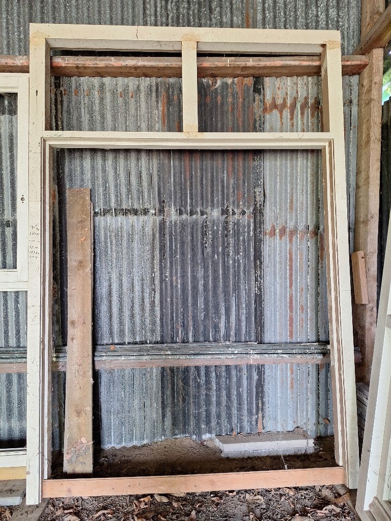 Hardhouten dubbel deurkozijn met 2 bovenlichten - Nieuw, Doe-het-zelf en Verbouw, Kozijnen en Schuifpuien, Ophalen, Deurkozijn