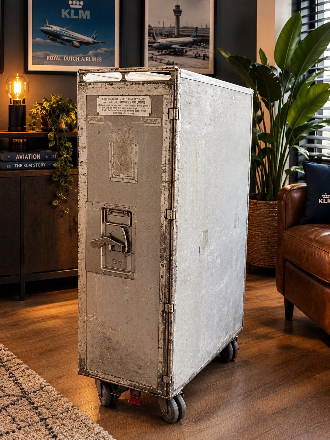 Unieke Vintage KLM Vliegtuig Catering Trolley, Verzamelen, Ophalen, Gebruikt, Overige typen