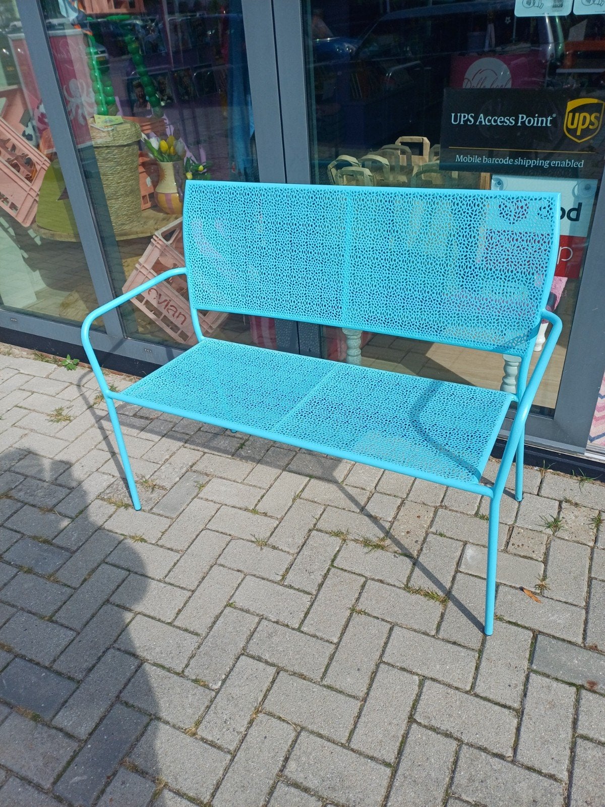 Blauw bankje, Ophalen, Zo goed als nieuw, Metaal