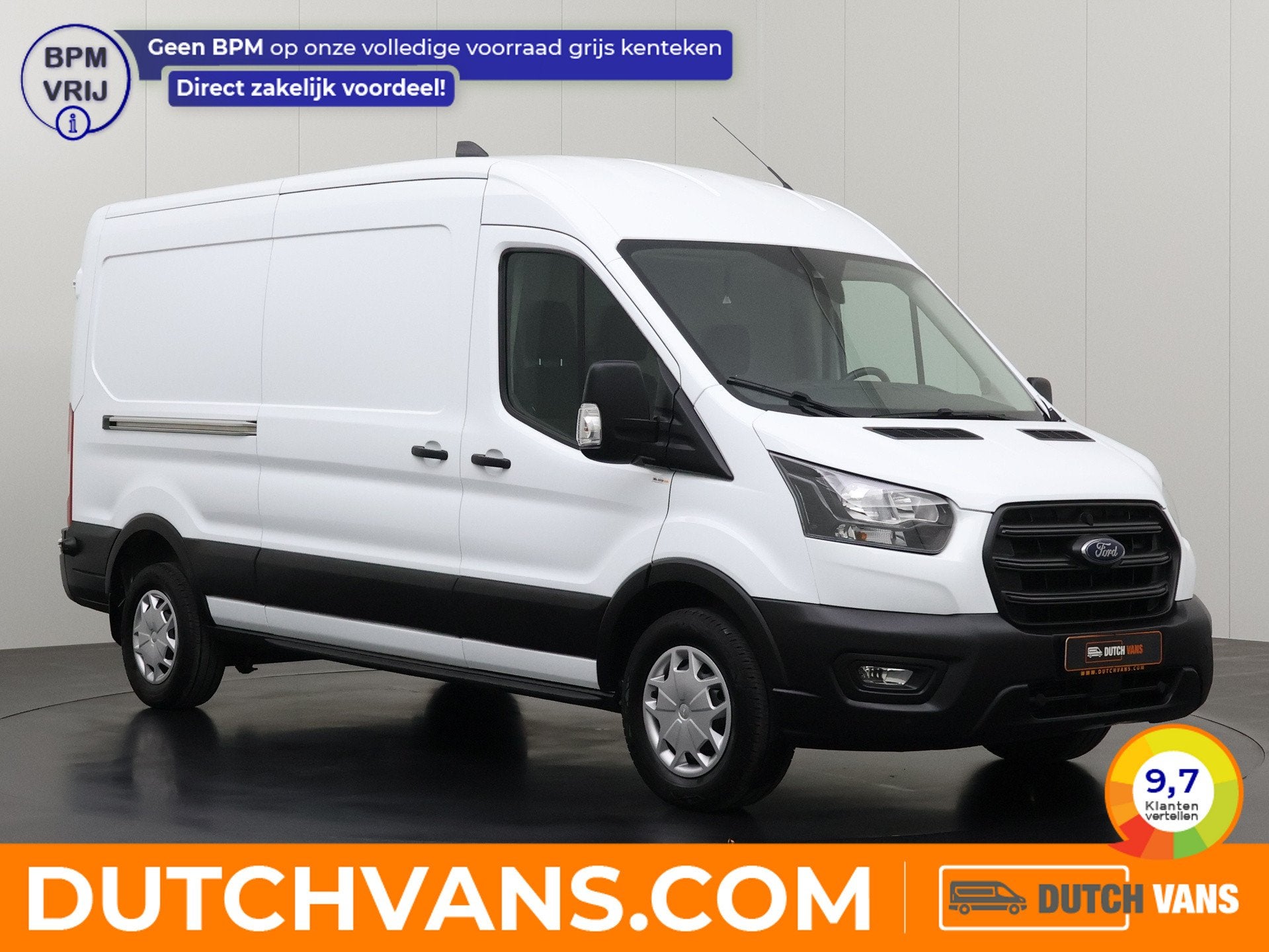 Ford Transit 2.0TDCi 130PK L3H2 | Airco | Camera | 3-Zits |, Gebruikt, Euro 6, Wit, Ford